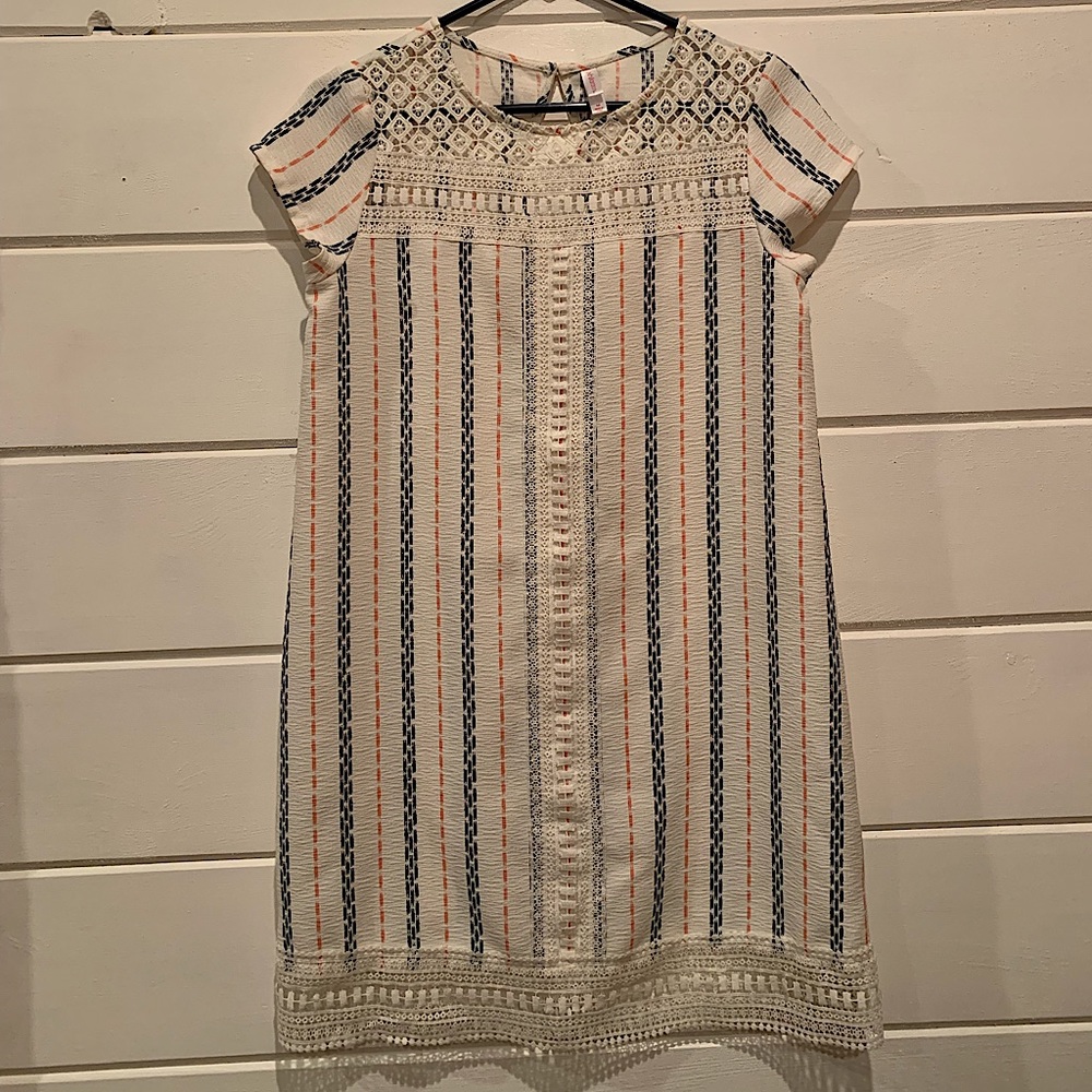 Medium blue and pink short dress